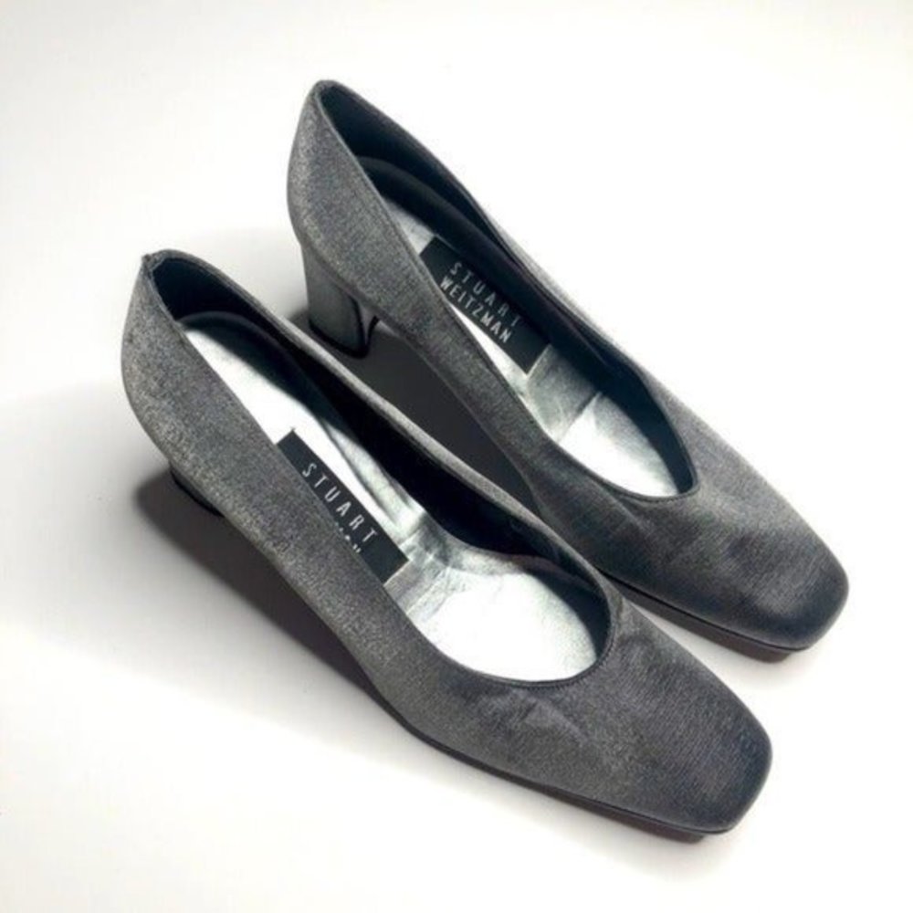 Stuart Weitzman Silver Metallic Heel #7B